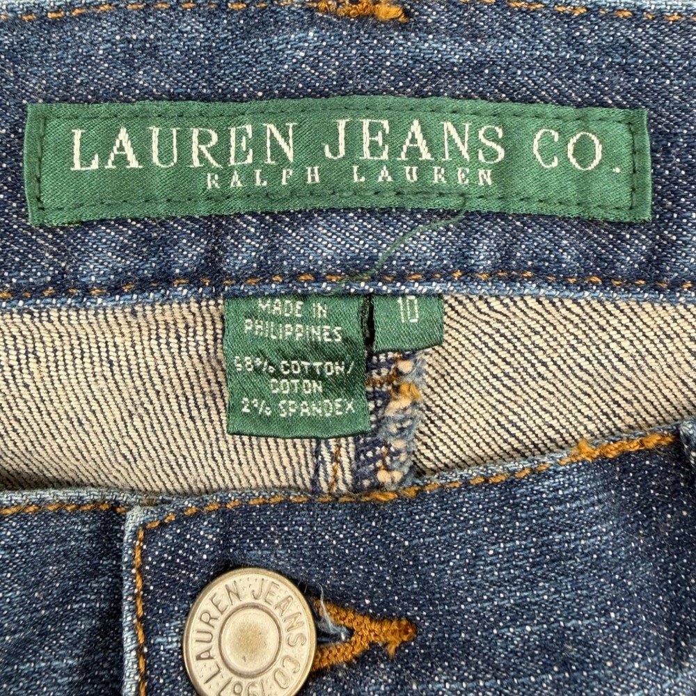 Lauren Jeans Co Ralph Lauren Women Size 10 Blue Dark Wash Bootcut Denim Jeans - Picture 4 of 8